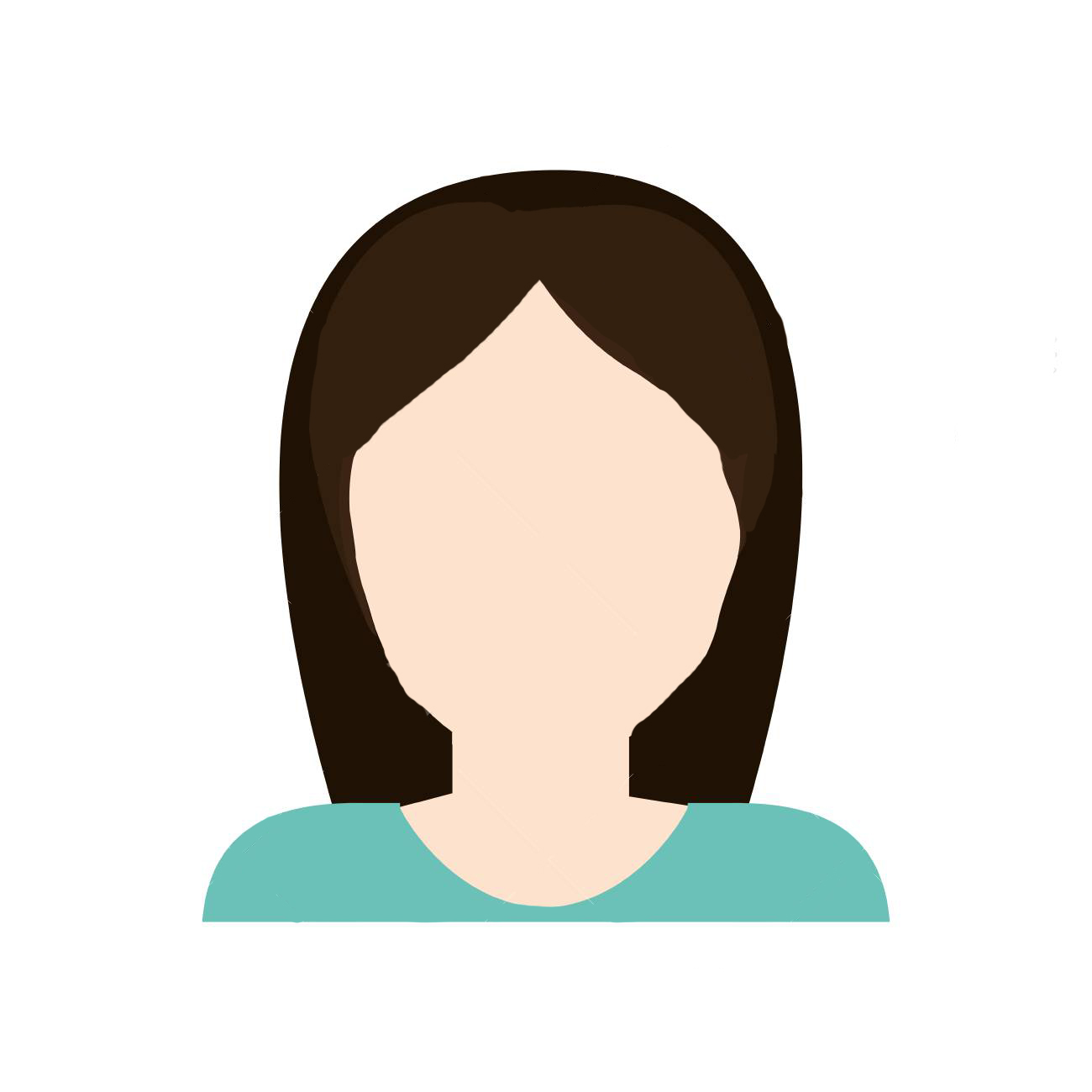 woman girl female avatar black hair icon. Isolated and flat illustration. Vector graphic